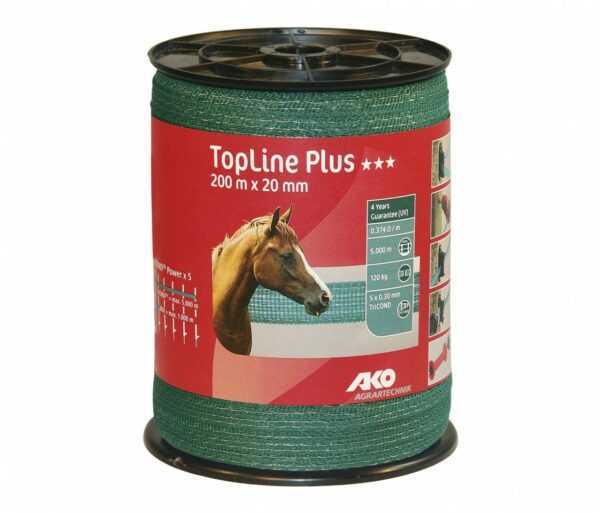 Band TopLine Plus, 200m, 20mm, grün, 5 x 0,3mm TriCOND Standard Wei / Rot