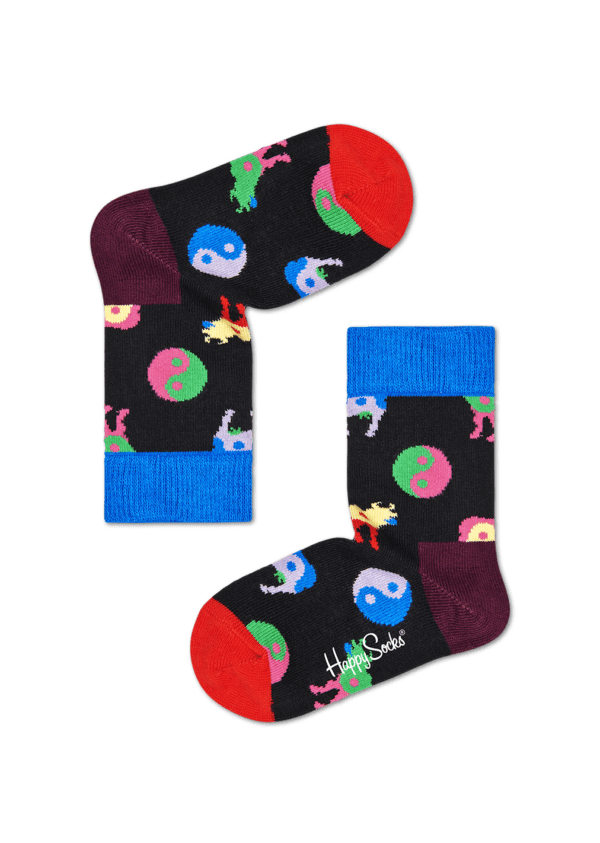 Schwarze Socken: Yin Yang Cow | Happy Socks