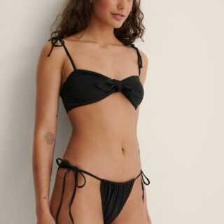 NA-KD Swimwear Recyceltes Bikini-Höschen mit gebundenen Trägern - Black