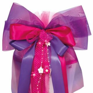 Roth Schultüte XXL Schleife Purple Blooming, 63 x 32 cm, aus Polyester, Lila / Pink, für Zuckertüte