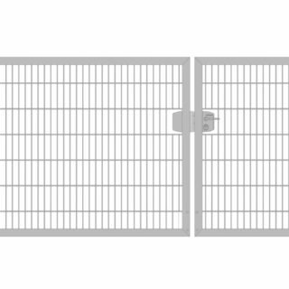 Elektrisches Einfahrtstor / Gartentor 8/6/8 (2-flügelig) Premium-Plus-Linie asymmetrisch; Verzinkt Stabmattentor; Breite 300 cm x Höhe 100 cm