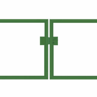 Gartentor / Doppelflügeltor Premium (2-flügelig) symmetrisch für waagerechte Holzfüllung; grün; Breite 500 cm x Höhe 160 cm