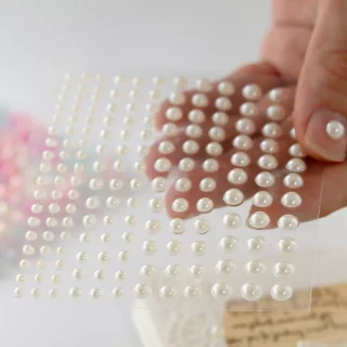 1 Sheet Plastic Semi-circular Pearl Decoration Stickers for DIY Crafts Scrapbooking Face Beauty Makeup Nail Art Cell Phone