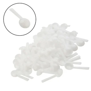 100pcs 1g White Plastic Food Grade PP Plastic DIY Baking Supplies Measuring Spoon Gram Scoop Food Baking Medicine Powder