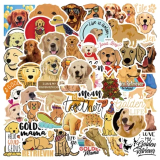 10/30/50PCS Cute golden retriever dog Stickers DIY Bike Travel Luggage Phone Laptop Waterproof Funny Sticker Decals Toys