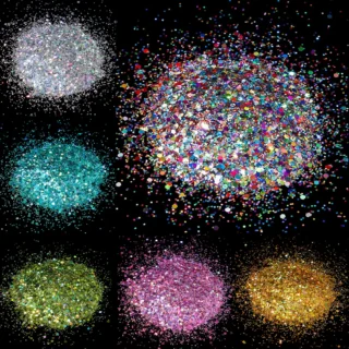 10g Holographic Hexagon Chunky Glitter Epoxy Resin Filler Flakes Laser Sparkly Sequins for DIY Epoxy Resin Nail Art Fillings