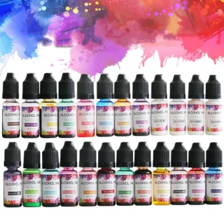 10ml Epoxy Resin Pigment Art Ink Alcohol Resin Pigment Liquid Colorant Dye Ink Diffusion For DIY Epoxy Resin Jewelry Making