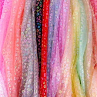 150X100cm Glitter Diasy Druck Tüll Stoff für Mädchen Kleid Prinzessin Kleid Handgemachte DIY