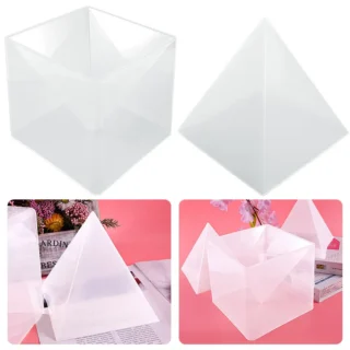 15Cm Large Pyramid Silicone Mold with Fixed Frame for DIY Crystal Uv Epoxy Jewelry Decoration Tools for Resin