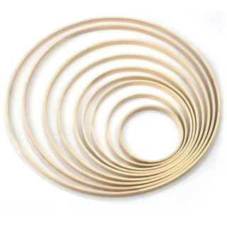 1Pcs Wooden Bamboo Floral Circle Hoop Macrame Hoop Wood Rings for Wedding Party Home DIY Flower Wreath Dream Catcher Frame Decor