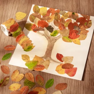 50 pcs Leaves Stickers Adhesive Diy Scrapbooking Sticker Planner hand made Stick Labels Collage material leaf sticker