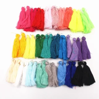 50pcs/lot 5 CM Solid Color Tassel Pendant Polyester Trim Mix Craft Applique Jewelry Making DIY Earrings Clothing Accessories
