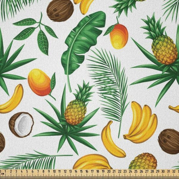Abakuhaus Stoff DIY Bastler Stoff für Dekorationszwecke, Bananenblatt Coconut Ananas
