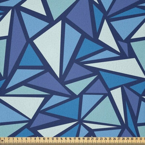 Abakuhaus Stoff DIY Bastler Stoff für Dekorationszwecke, Blau Geometrische Zusammenfassung Ice