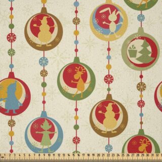 Abakuhaus Stoff DIY Bastler Stoff für Dekorationszwecke, Weihnachten Ball Deer Sankt-Elf