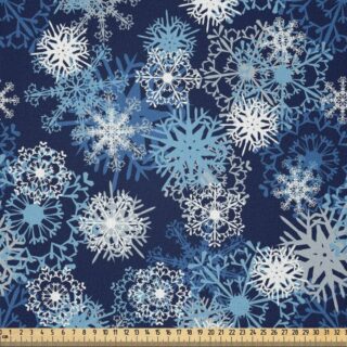 Abakuhaus Stoff DIY Bastler Stoff für Dekorationszwecke, Winter Aufwändige Schneeflocken Weihnachten