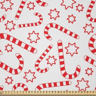 Abakuhaus Stoff DIY Bastler Stoff für Dekorationszwecke, Zuckerstange Weihnachten Theme Sterne