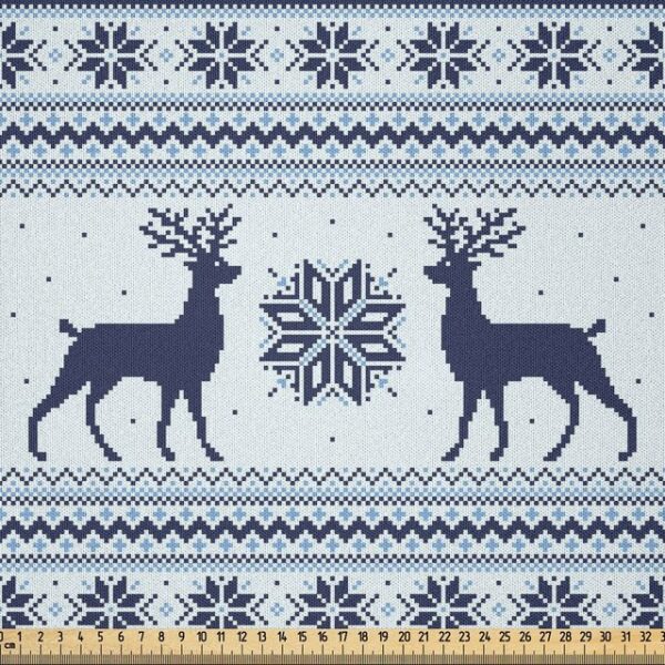 Abakuhaus Stoff DIY Bastler Stoff für Dekorationszwecke, nordisch Pixelkunstart Reindeer