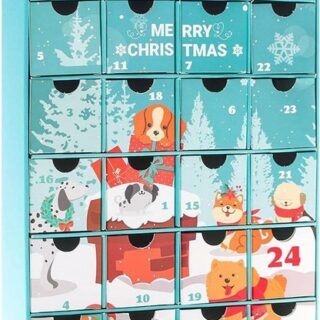 BRUBAKER befüllbarer Adventskalender DIY Hunde Weihnachtskalender zum Befüllen für Leckerlis (1-tlg), Kalender Weihnachten für Haustiere - 32,5 cm