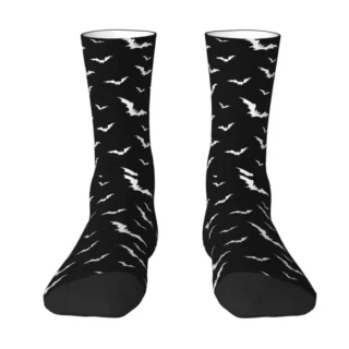 Bats Halloween Goth Occult Witch Men Women Crew Socks Unisex Novelty 3D Printed Dress Socks