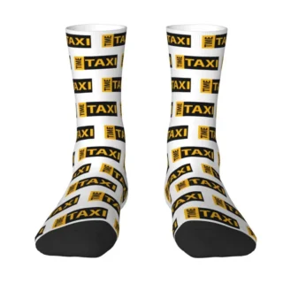Cool Mens Funny Driver Taxi Time Dress Socks Unisex Warm Comfortable 3D Printed Crew Socks