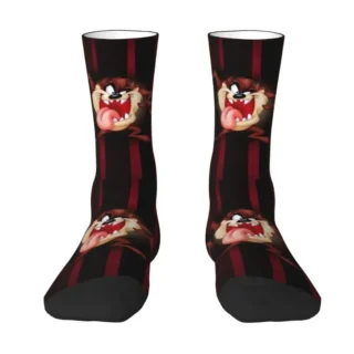 Cool Mens Taz Tasmanian Devil Dress Socks Unisex Warm Breathbale 3D Printing Cartoon Anime Crew Socks