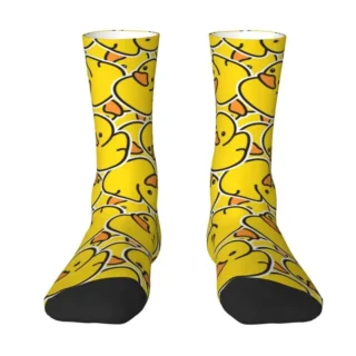 Cool Yellow Classic Rubber Duck Gothic Socks Men Women Warm 3D Print Football Sports Socks