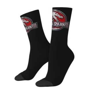 Cute Jurassic Park Socks Women Men Warm 3D Printing Dinosaur World Football Sports Socks