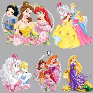 Disney Prinzessin Bügeln Patches Disney filme Heißer Transfers Kleidung Patch Cartoon DIY Nähen