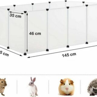 EUGAD Freigehege, für Kaninchen Hasen DIY 12 Platten 145x75x46 cm