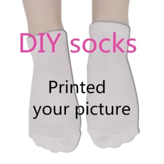 Factory Personalized Custom Made Socks 3D Printed Men/Women Cotton Short Socks DIY Custom Design Funny Casual Low Ankle Socks