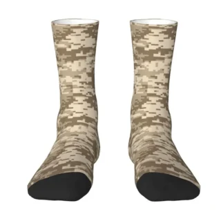 Funny Desert Digital Camo Socks Women Men Warm 3D Printing Multicam Military Camouflage Football Sports Crew Socks