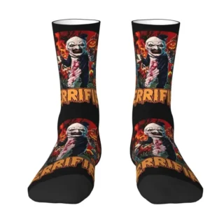 Funny Halloween Horror Movie Terrifiers Socks Men Women Warm 3D Printed Sports Basketball Socks