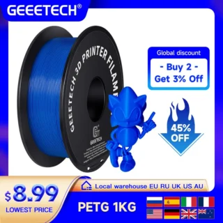 Geeetech PETG 1kg 1.75mm Filament 3d print wire Vacuum Packaging Local Warehouses Colorful Plastic for most FDM 3D printer