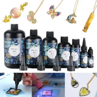 Hard UV Resin Glue Ultraviolet Curing Solar Cure Sunlight Activated DIY Jewelry Making Quick Drying Glue Resin Crystal Clear