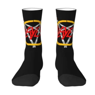 Heavy Metal Rock Slayers Logo Men Women Crew Socks Unisex Cool 3D Printed Dress Socks