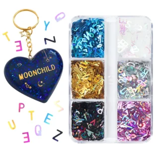 Holographic Glitter English Alphabet Flakes Resin Silicone Mold Filler Laser Letter Sequins For Epoxy Resin Filling Handmade DIY