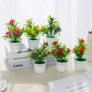 Künstliche Blumen Bonsai Diy Home Decor Ornamentalen blumentopf Bad Fensterbank Mini Topf