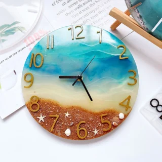 Large Round Clock Dial Mold DIY Crystal Epoxy Roman Numeral Ornament Wall Hanging Decoration Clock Movement Silicone Resin Mold