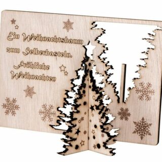 Levandeo® Weihnachtsfigur, Weihnachtskarte DIY Birkenholz Weihnachtsbaum Weihnachten Holzkarte