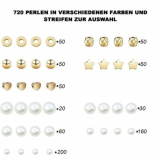 MAGICSHE Bastelperlen 720Pcs Perlen für Armbänder machen 4/5/6/7/8/10/12mm DIY Perle, (720-tlg)
