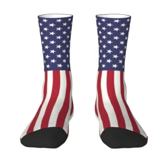 Novelty Mens America USA Flag Dress Socks Unisex Comfortable Warm 3D Print American Eagles Crew Socks