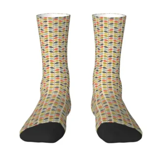 Novelty Mens Orla Kiely Multi Stem Dress Socks Unisex Breathbale Warm 3D Printing Scandinavian Pattern Crew Socks