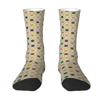 Orla Kiely Men Women Crew Socks Unisex Funny 3D Print Geometric Scandinavian Floral Dress Socks