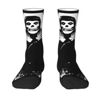 Punk Rock Band Misfits Men Women Crew Socks Unisex Funny 3D Printed Dress Socks