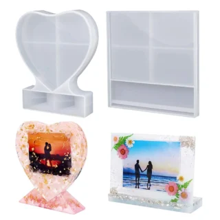 Resin Photo Frame Molds Large Silicone Picture Frames Resin Molds Casting Heart Shape UV Epoxy Moulds For DIY Home Table Decor