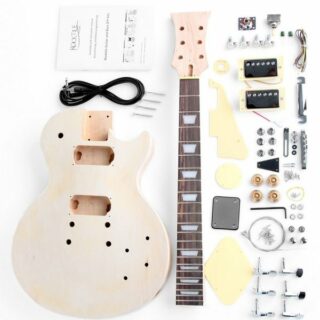 Rocktile E-Gitarre "Do-it-yourself" DIY Bausatz, Single Cut, Korpus: Mahagoni mit massiver Pappel-Decke, Hals: Mahagoni geschraubt