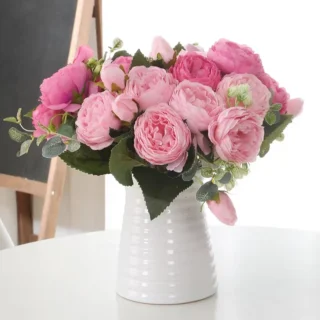 Seide Rosa Rose Künstliche Peonie Blumen Bouquet Hochzeit Dekoration Diy Room Decor Valentinstag