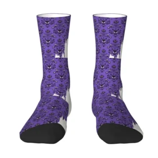 Silhouette Haunted Mansion Men Women Crew Socks Unisex Fun 3D Print Magic Castle Design Dress Socks