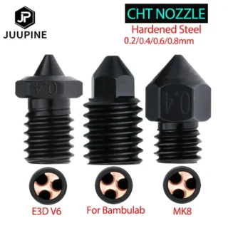 Upgraded Cht Nozzle V6 Nozzle MK8 Nozzle Hardend Steel E3D v6 Clone CHT High Flow For bambu lab x1c bambulab Hotend 3d printer